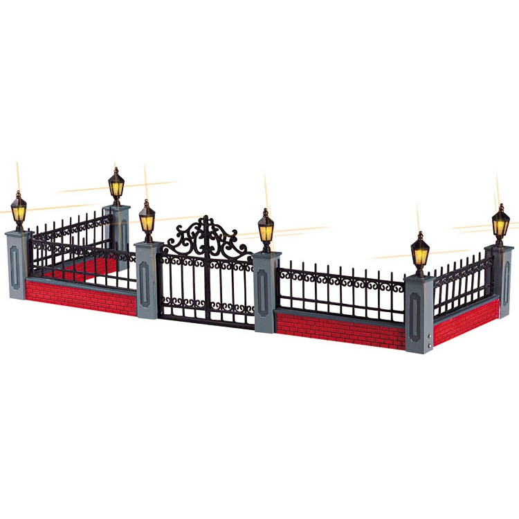 Lemax Lighted Wrought Iron Fence - 54303 3 Lemax Lighted Wrought Iron Fence - 54303