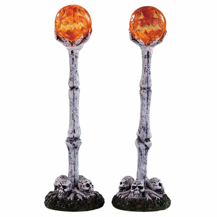 Lemax Lighted Lantern Bone Post - 94490 3 Lemax Lighted Lantern Bone Post - 94490