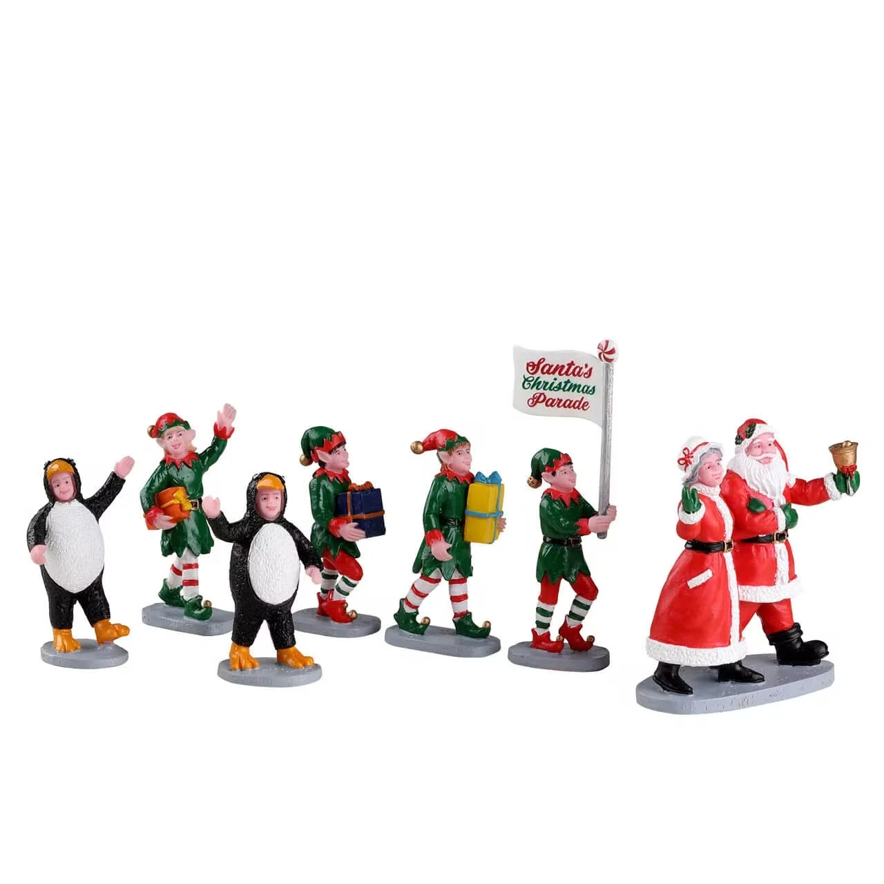 Lemax Santa's Elf Parade, Set Of 7 - 23592 3 Lemax Santa's Elf Parade, Set Of 7 - 23592