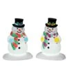 Lemax Holly Hat Snowman, Set Of 2 - 24965 2 Lemax Holly Hat Snowman, Set Of 2 - 24965 -Lemax 0087495 holly hat snowman set of 2 24965